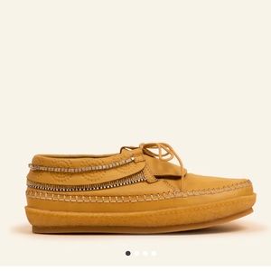 Laidback London Saqui Moccasin Honey Leather, size 8 US, 39 EU